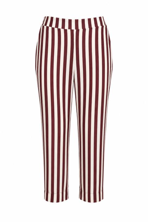 Panta-Capri elastico e righe rigato bordeaux - Primavera Estate 2026 | Brend