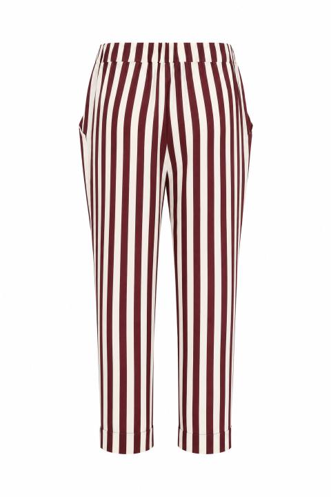 Panta-Capri elastico e righe rigato bordeaux - Primavera Estate 2026 | Brend