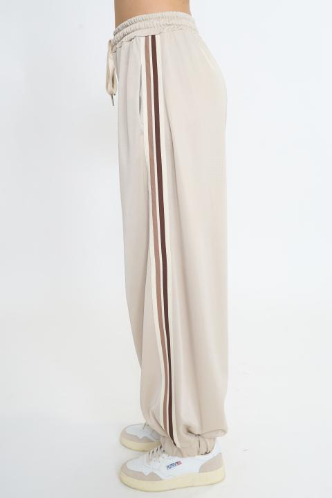 Pantalone balloon bande laterali sabbia - Primavera Estate 2026 | Brend