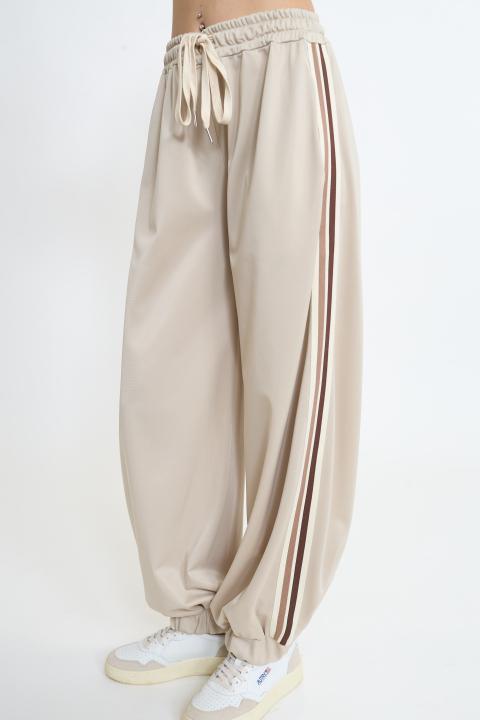 Pantalone balloon bande laterali sabbia - Primavera Estate 2026 | Brend