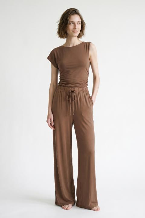 Pantalone palazzo elastico tabacco - Primavera Estate 2026 | Brend