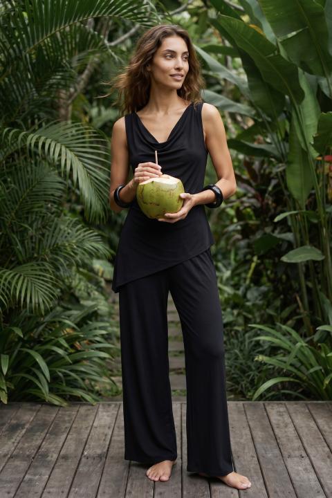 Pantalone palazzo elastico nero - Primavera Estate 2026 | Brend