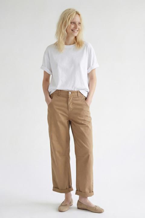 Pantalone carrot cotone biscotto - Primavera Estate 2026 | Brend