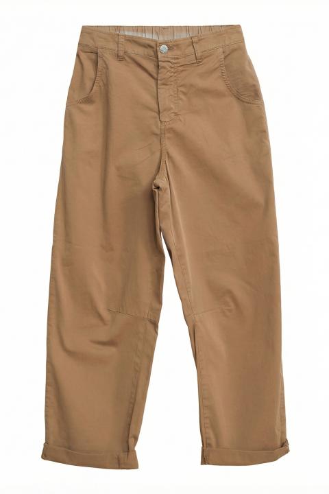 Pantalone carrot cotone biscotto - Primavera Estate 2026 | Brend