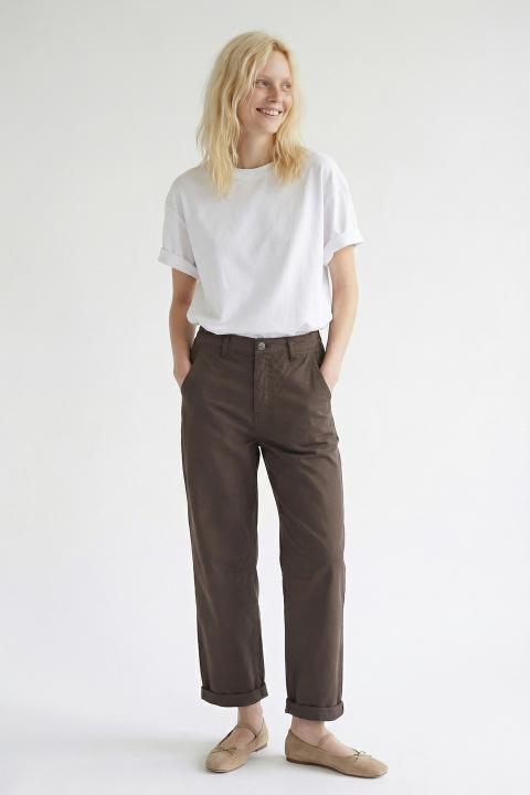 Pantalone carrot cotone cioccolato - Primavera Estate 2026 | Brend