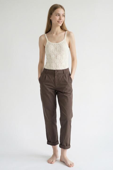 Pantalone baggy pinces cioccolato - Primavera Estate 2026 | Brend