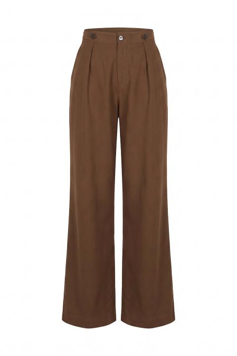 Pantalone pince gamba dritta moka - Primavera Estate 2026 | Brend