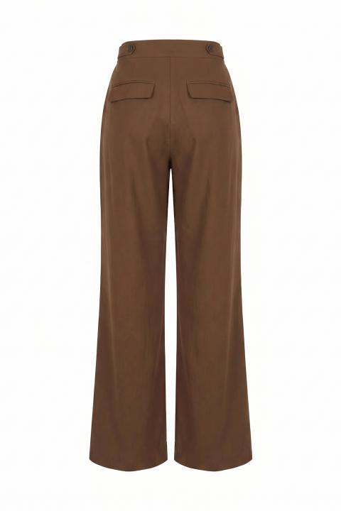 Pantalone pince gamba dritta moka - Primavera Estate 2026 | Brend