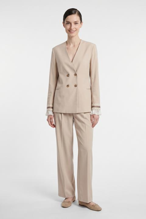 Pantalone-pinces passamaneria naturale - Primavera Estate 2026 | Brend