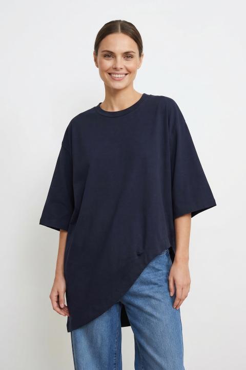 T-shirt over asimmetrica blu - Primavera Estate 2026 | Brend