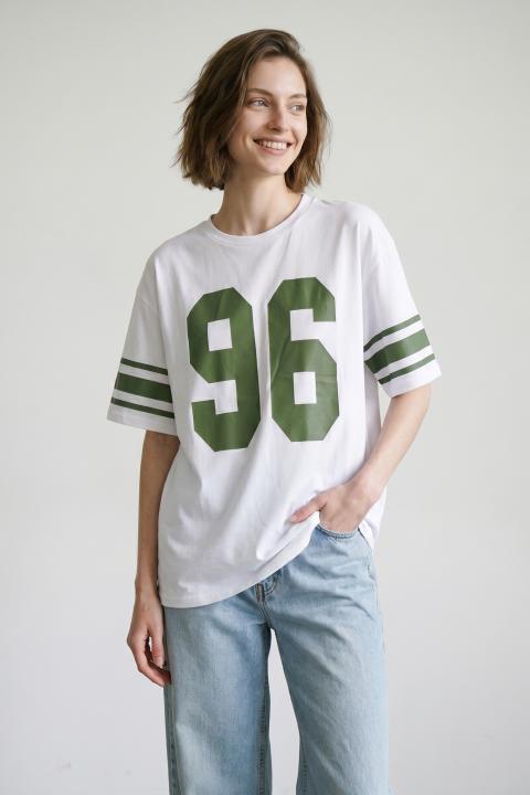 T-shirt stampa Football bianco/militare - Primavera Estate 2026 | Brend