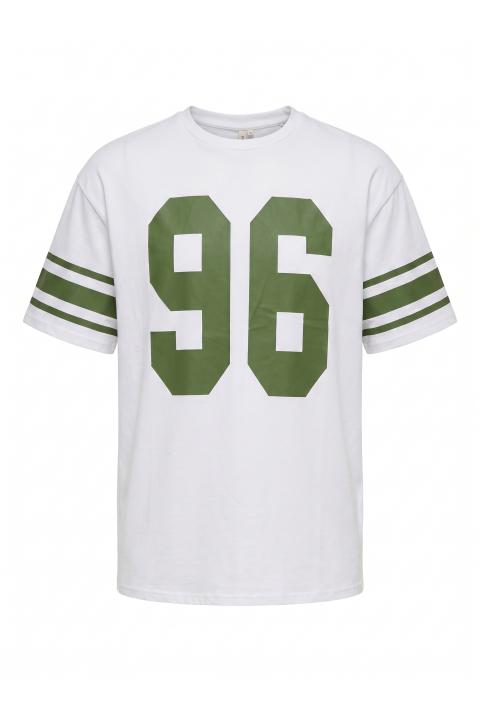 T-shirt stampa Football bianco/militare - Primavera Estate 2026 | Brend