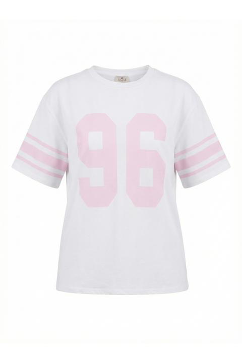 T-shirt stampa Football bianco/rosa - Primavera Estate 2026 | Brend