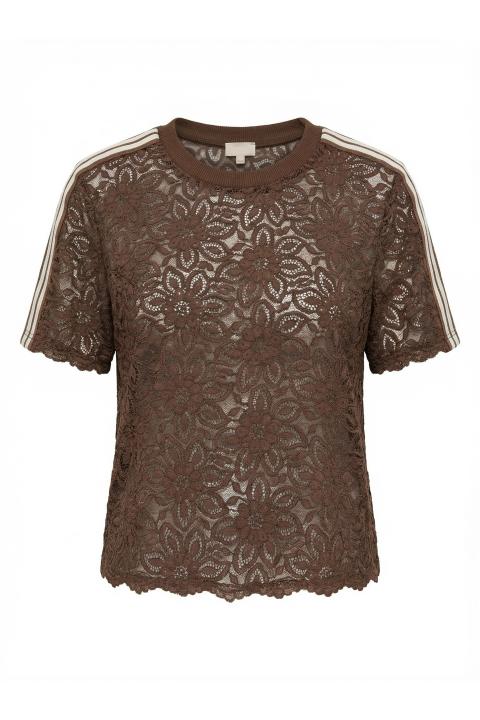T-shirt pizzo bamda marrone - Primavera Estate 2026 | Brend