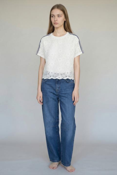 T-shirt pizzo bamda panna - Primavera Estate 2026 | Brend