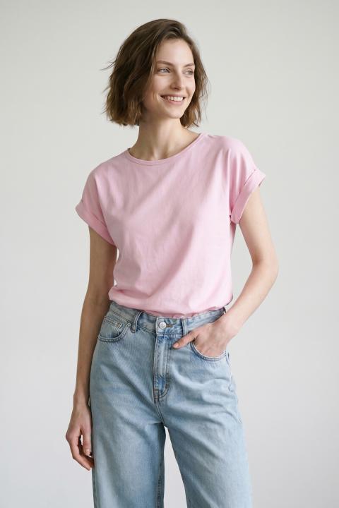 T-shirt manica risvolto rosa - Primavera Estate 2026 | Brend