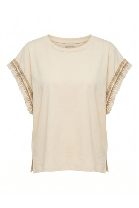 T-shirt over passamaneria nocciola - Primavera Estate 2026 | Brend