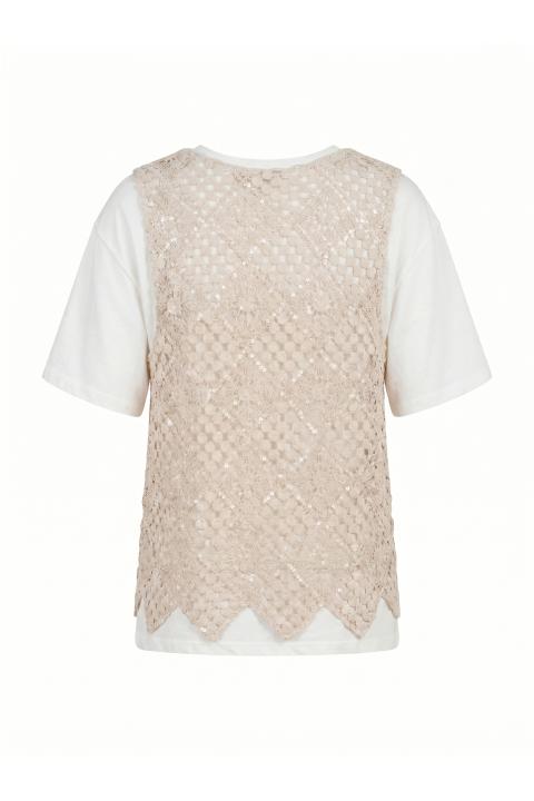 T-shirt gilet crochet panna/ecrÙ - Primavera Estate 2026 | Brend