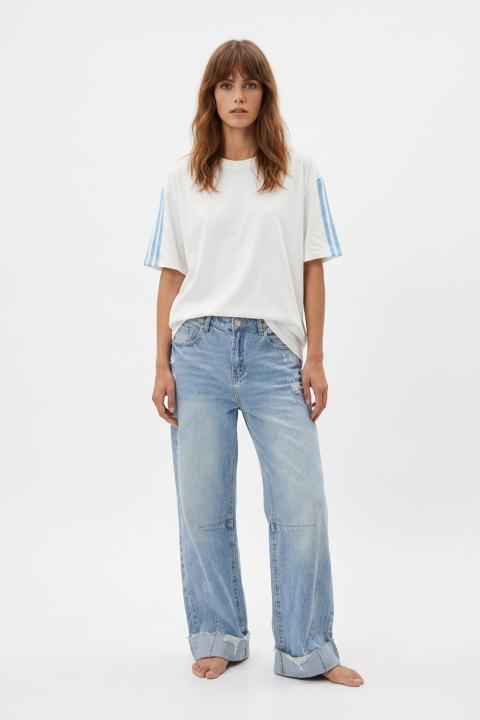 T-shirt bande bianco/celeste - Primavera Estate 2026 | Brend