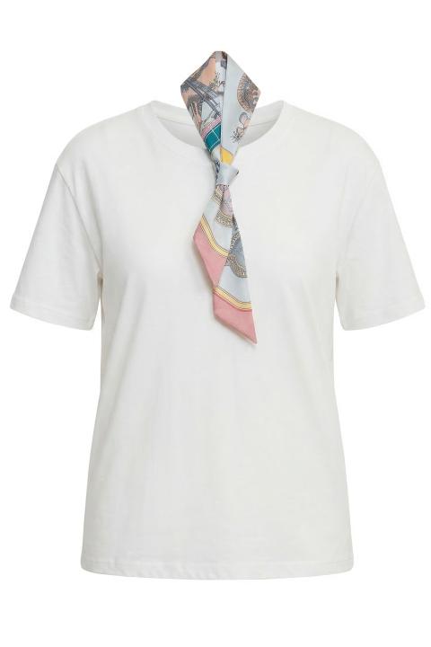 T-shirt con twilly bianco/rosa - Primavera Estate 2026 | Brend