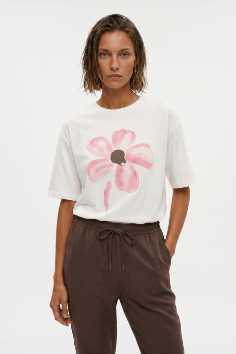 T-shirt stampa fiore rosa - Primavera Estate 2026 | Brend