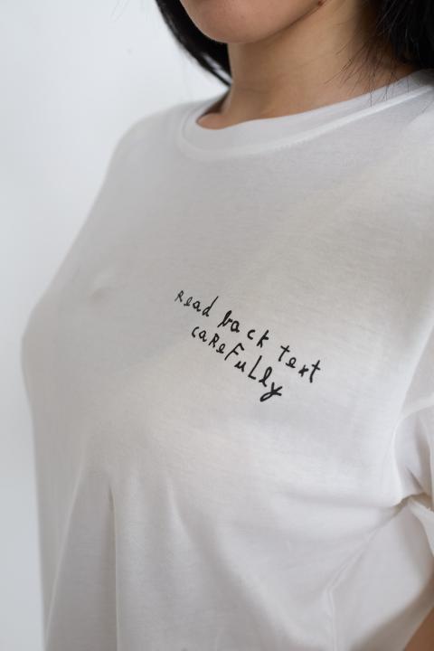 T-shirt stampa Looking bianco - Primavera Estate 2026 | Brend