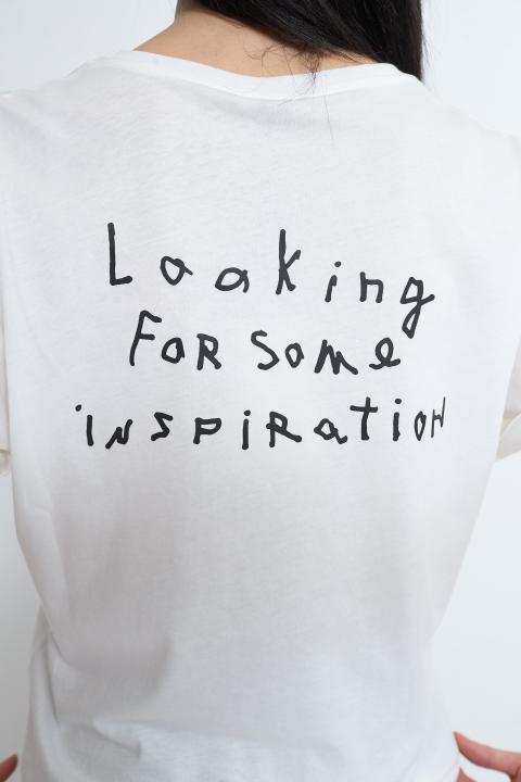 T-shirt stampa Looking bianco - Primavera Estate 2026 | Brend