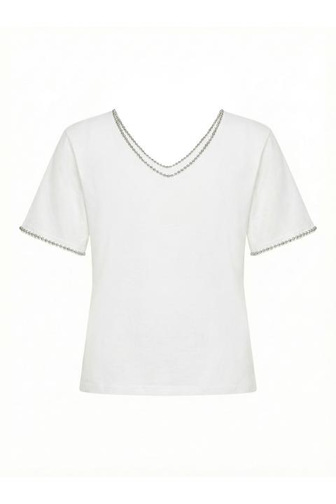 T-shirt scollo V sfere bianco - Primavera Estate 2026 | Brend