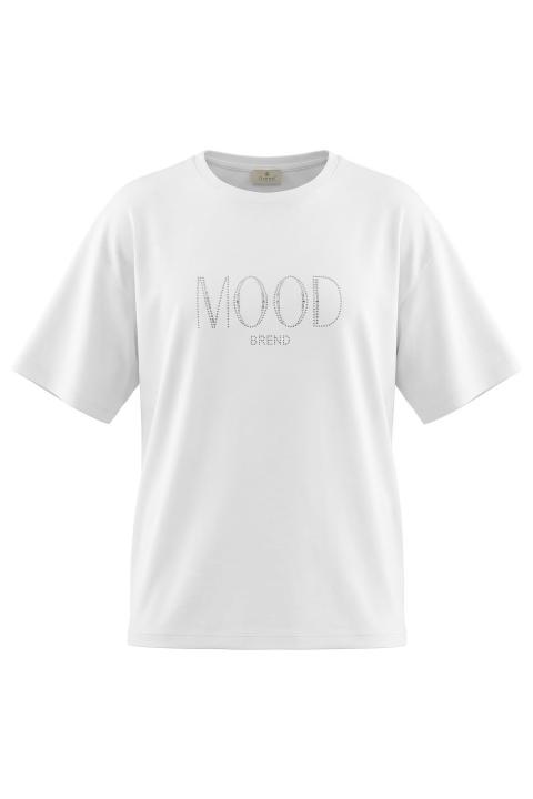 T-shirt over Mood strass bianco - Primavera Estate 2026 | Brend