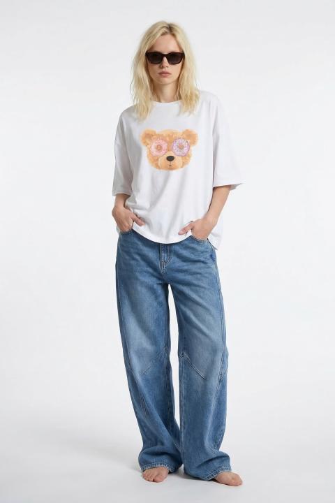 T-shirt crop Teddy bianco - Primavera Estate 2026 | Brend