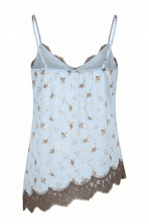 Top asimmetrico pizzo provenzale celeste - Primavera Estate 2026 | Brend