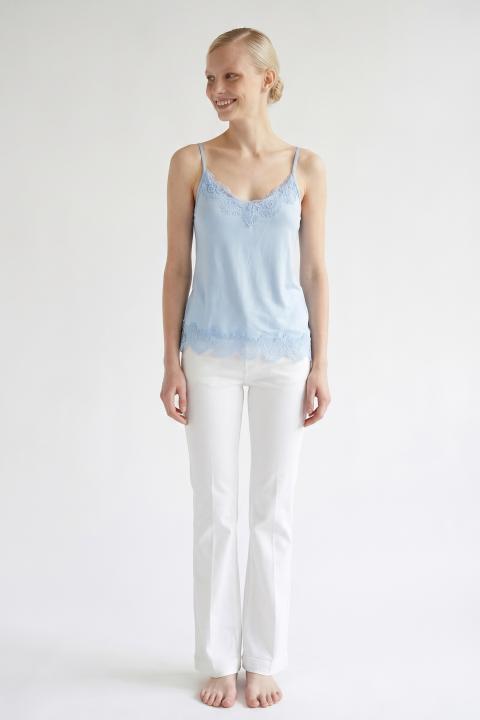 Top asimmetrico pizzo celeste - Primavera Estate 2026 | Brend