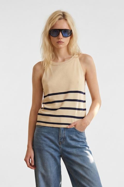 Top maglia righe crema/blu - Primavera Estate 2026 | Brend
