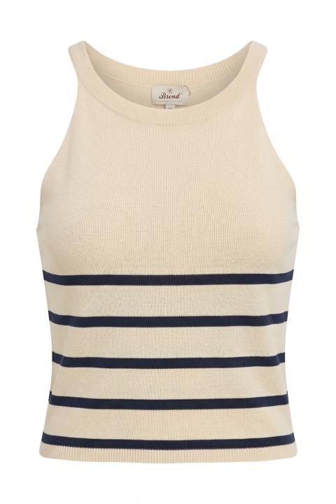 Top maglia righe crema/blu - Primavera Estate 2026 | Brend