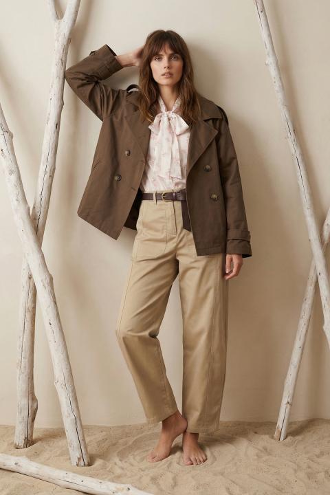 Trench corto doppio petto cacao - Primavera Estate 2026 | Brend