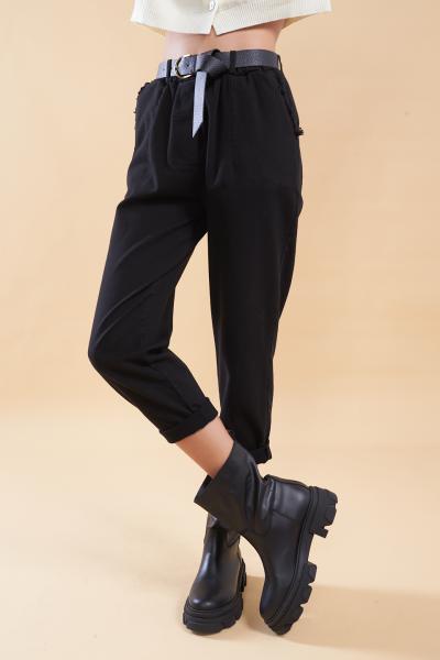 Nero Pantaloni affusolati a vita alta Farfetch Donna Abbigliamento Pantaloni e jeans Pantaloni Pantaloni chinos 