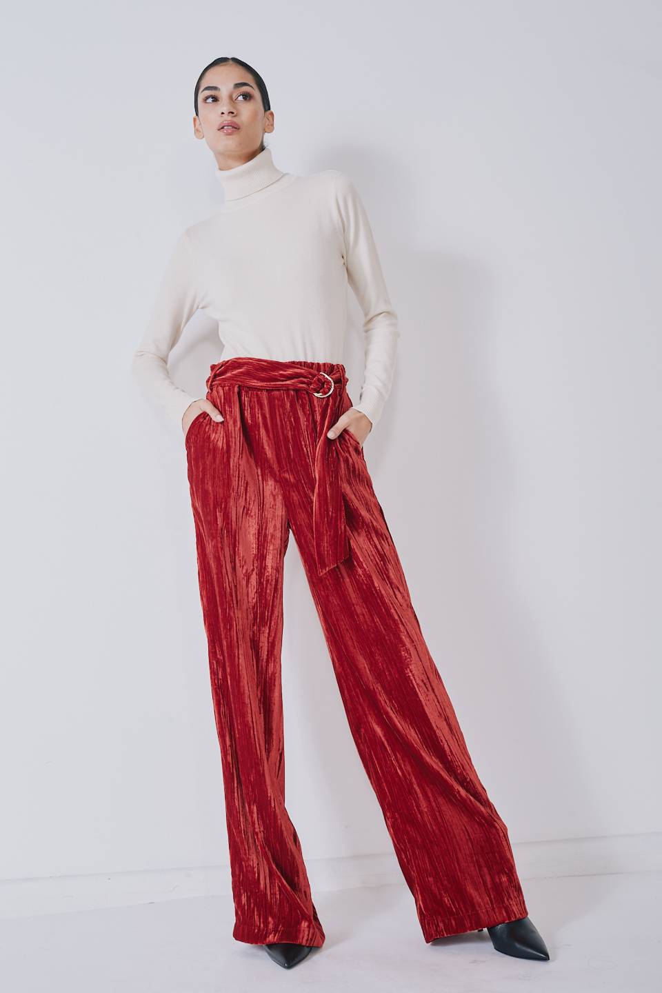 pantalone palazzo bordeaux je je' pantalone palazzo bordeaux je je'