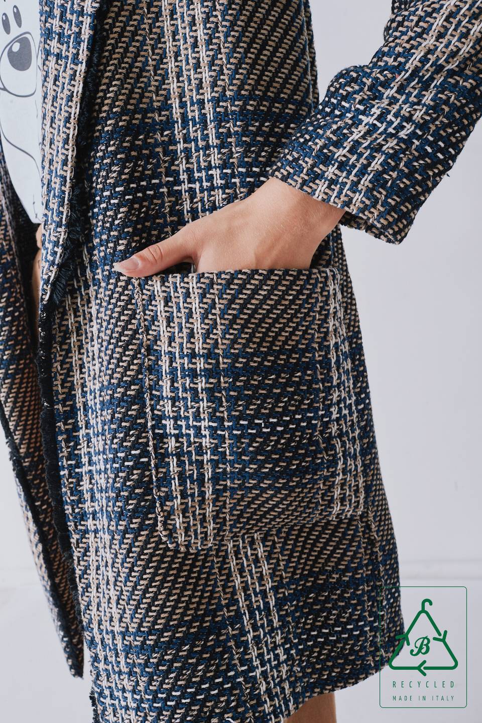 Giacca Chanel lunga in cotone riciclato cammello - Autunno - Inverno 2022 | Brend